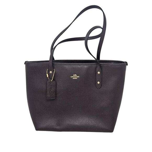 Coach Handbags - Coach Mini City Zip Tote Dark Brown Leather Minimalist Classic Career Top Handle